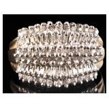 10K YELLOW/WHITE GOLD LADIES RING W/ 86 DIAMONDS