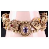 VINTAGE 14K YELLOW GOLD TRIPLE SLIDE BRACELET