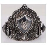 VINTAGE LARGE STERLING SILVER SIAM CUFF BRACELET