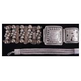 ASSORTED STERLING SILVER LADIES BRACELETS - (3)