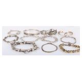 STERLING SILVER LADIES BRACELET LOT (11)