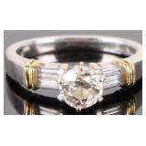 PLATINUM &18K M&B .75CT DIAMOND LADIES WEDDING SET