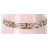 10K YELLOW GOLD CUBIC ZIRCONIUM MEN'S BRACELET