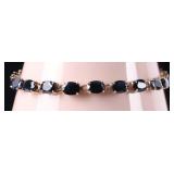 10K YELLOW GOLD LADIES BRACELET W/ LONDON TOPAZ