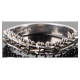 UNIQUE 14K WHITE GOLD SEMI-ARTICULATED LADIES RING