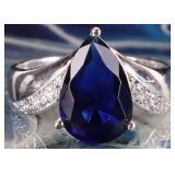 14K WHITE GOLD MENS RING W/ COLORED RHINESTONES