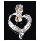 0.21CTW DIAMOND 10K YELLOW GOLD HEART NECKLACE