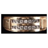 10K YELLOW GOLD ROUND DIAMOND MEN'S RING