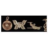 14K YELLOW GOLD LADIES PENDANTS PLANE MUSIC HAT--4