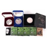 ASSORTED FINE SILVER BULLION BARS/ ROUNDS - (9)