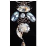 STERLING SILVER ORNATE ABALONE LADIES NECKLACE