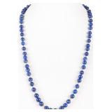 18K YELLOW GOLD SODALITE BEAD LADIES NECKLACE
