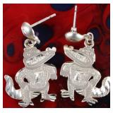 14K YELLOW GOLD LADIES EARRINGS FLORIDA GATORS FB