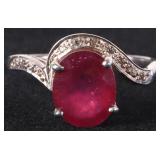 1.75CT RUBY STERLING SILVER LADIES RING