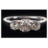 1.48CTW 3 STONE NATURAL  DIAMOND 18K LADIES BAND