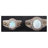 STERLING SILVER RINGS W/ OPAL & TOPAZ (2)
