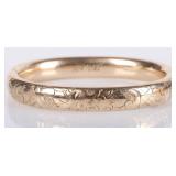 ANTIQUE 1/20TH GOLD FILLED FLOWER CARVED BANGLE