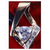 GLITTERING 14K YELLOW GOLD ABSTRACT LADIES PENDANT