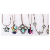 STERLING SILVER SOUTHWEST STYLE NECKLACES (6)