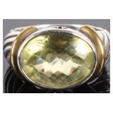 3.5CT OVAL CITRINE STERLING SILVER RING