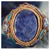 ANTIQUE FILIGREE GOLD TONE STERLING SILVER RING