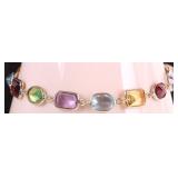 14K YELLOW GOLD BRACELET W/ TOPAZ PERIDOT CITRINE