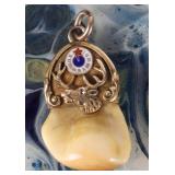 ELKS TOOTH 14K YELLOW GOLD LODGE PENDANT