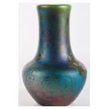 VINTAGE CRAQUELURE PORCELAIN HAND-PAINTED VASE