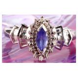 10K WHITE GOLD DIAMOND & CZ LADIES RING