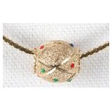 10K YELLOW GOLD BEADED PENDANT & NECKLACE