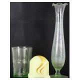 ANTIQUE VASELINE/URANIUM GLASSWARE VASE CUP (3)