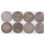 ASSORTED 90% SILVER MORGAN DOLLARS - (8)