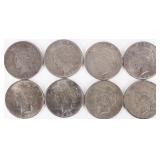 ASSORTED 90% SILVER LIBERTY PEACE DOLLARS - (8)