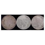 US SILVER PEACE DOLLAR 1922 & 1926 LOT OF THREE