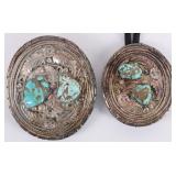 SW STYLE 925 BELT BUCKLE & BOLO TIE W/ TURQUOISE