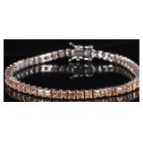 STERLING SILVER ADAMANTINE ORANGE CZ BRACELET