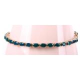 10K YELLOW GOLD LADIES BRACELET W/ EMERALDS