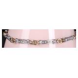 10K YELLOW & WHITE GOLD DIAMOND LADIES BRACELET