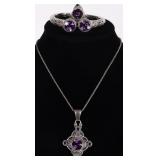 ORNATE SW STYLE 925 LADIES RING NECKLACE PENDANT-3