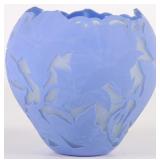 MARIALYCE HAWKE ETCHED MORNING GLORY VASE