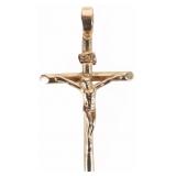 14K YELLOW GOLD CRUCIFIX PENDANT CHRISTIAN JESUS
