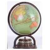 VINTAGE REPLOGLE 10' GLOBE  WORLD CLOCK WWII ERA