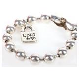 UNO DE 50 STERLING SILVER DESIGNER BEADED BRACELET