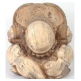 16' HEAVY  PALM CARVED WEEPING BUDDHA YOGI FIGURE