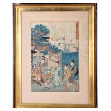 JAPANESE WOODBLOCK TOYOKUNI KUNISADA COURTESAN