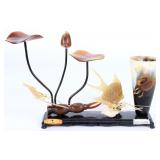 CHINESE BAISHI CARVED HORN SHRIMP SCULPTURE