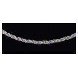 TIFFANY & CO 18K & STERLING SILVER ROPE NECKLACE