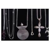 STERLING SILVER NECKLACES CROSSES COLORED STONE-6