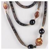MURANO MESH AND RHINESTONE FASHION NECKLACE