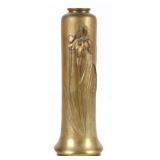 BRASS ART NOUVEAU FLORAL VASE